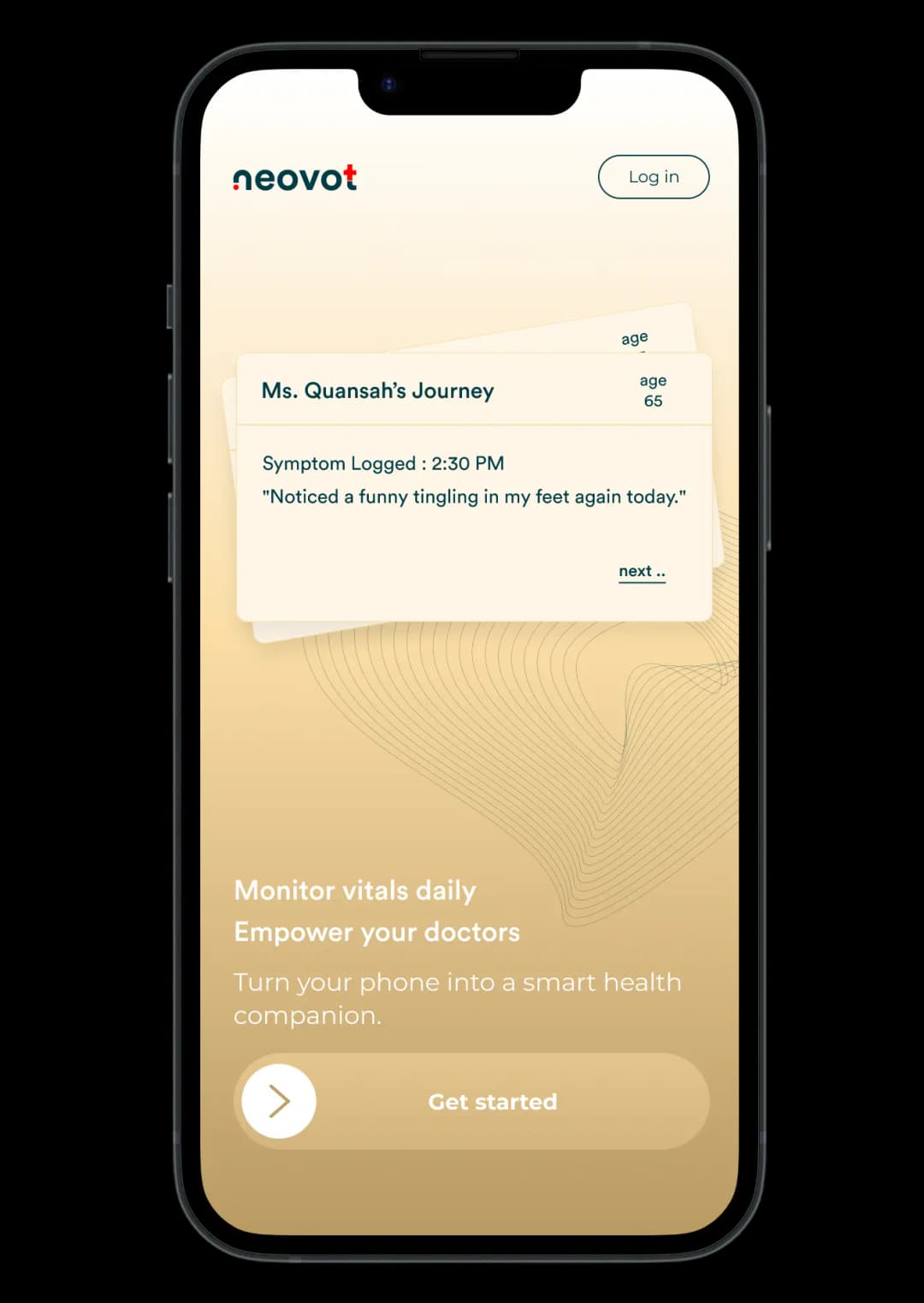 Daily health tracking screen