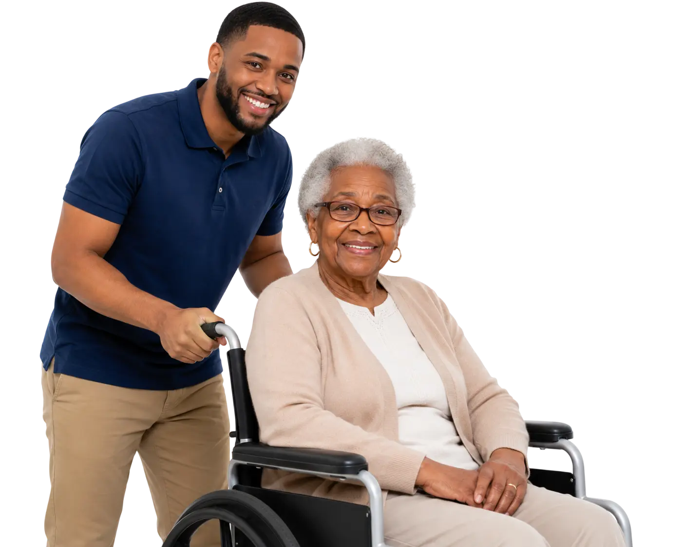 Caregiver with elderly person